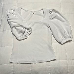 White Puff Sleeve Shirt
